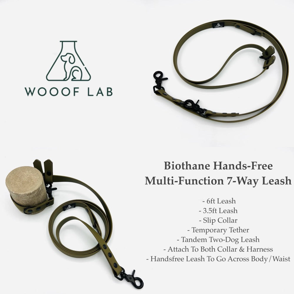 BioThane Hands-Free Multi-Function 7Way Leash WooofLab